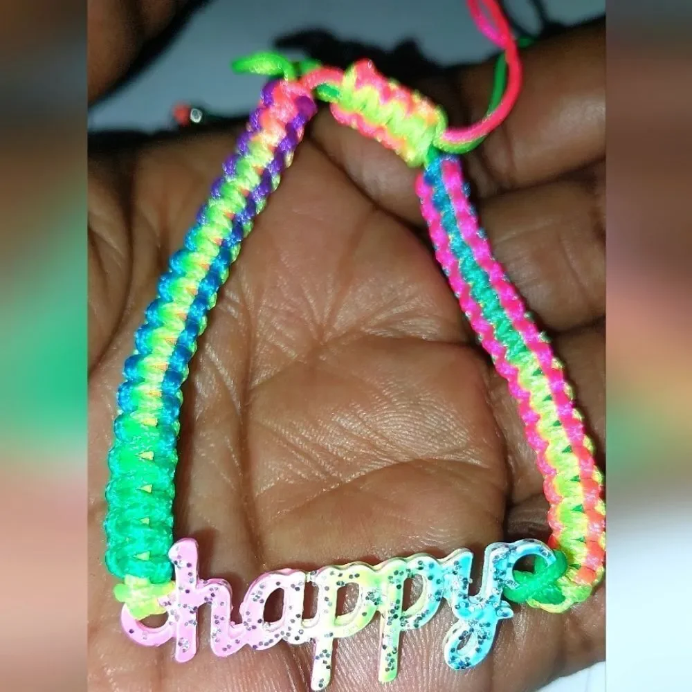Rainbow Happy Super Cute Girls Bracelet - Picture 5 of 5
